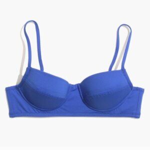 Madewell Bustier Bikini Top Solid Blue 34A